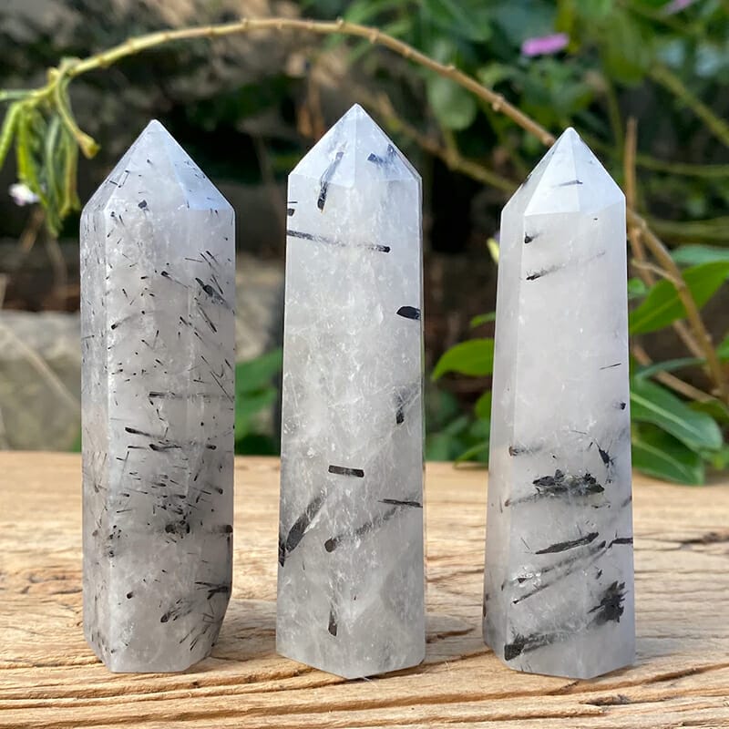 Bulk Black Tourmaline Quartz Point Tower Wand Wholesale Manufacturer