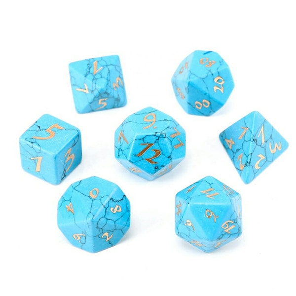 Turquoise Polyhedral Dice