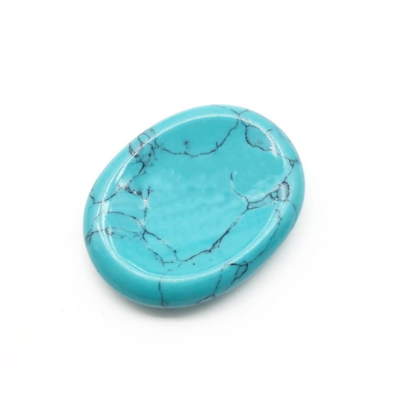 Turquoise thumb worry stone Oval
